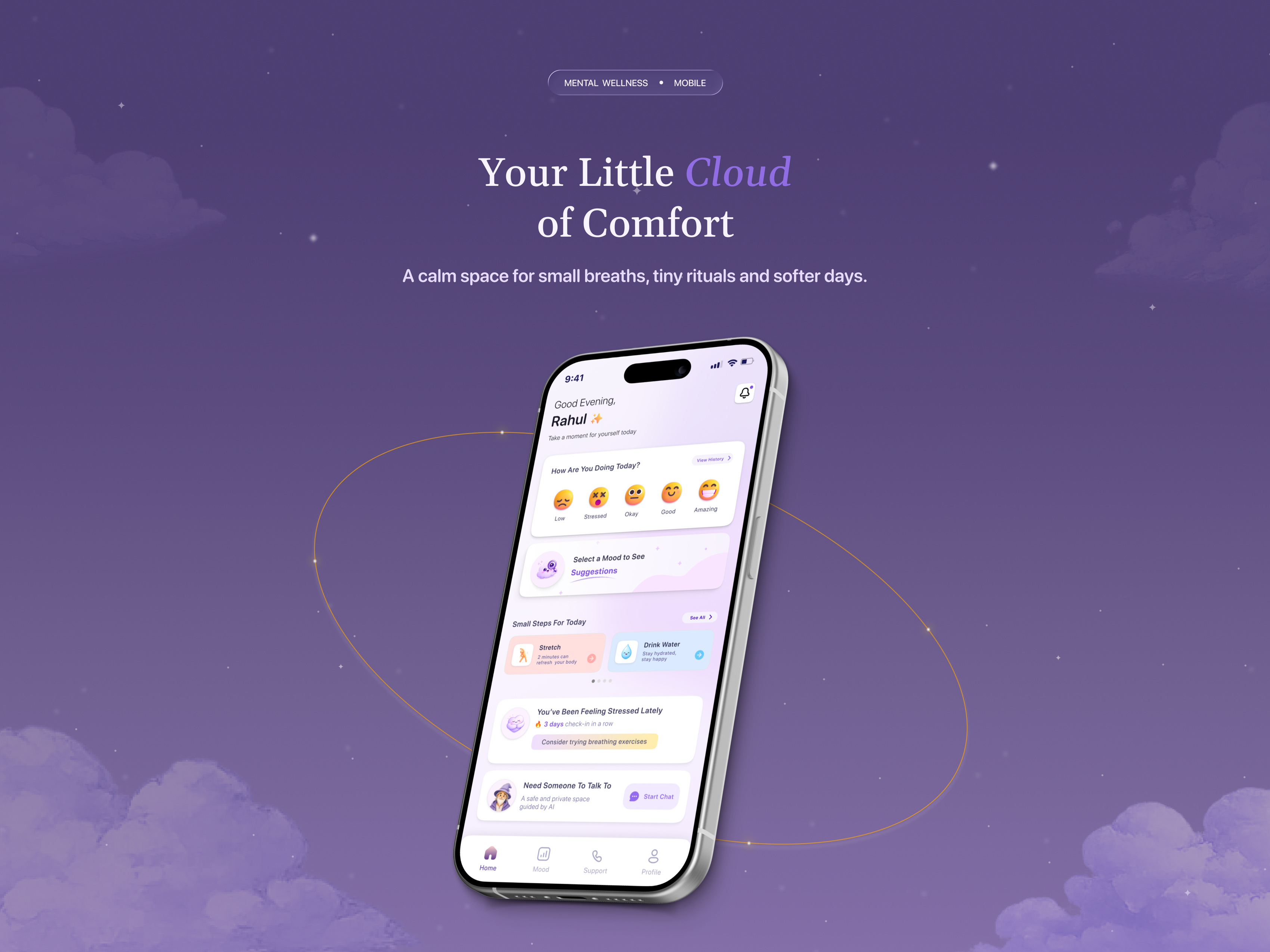 Mello wellness app home screen